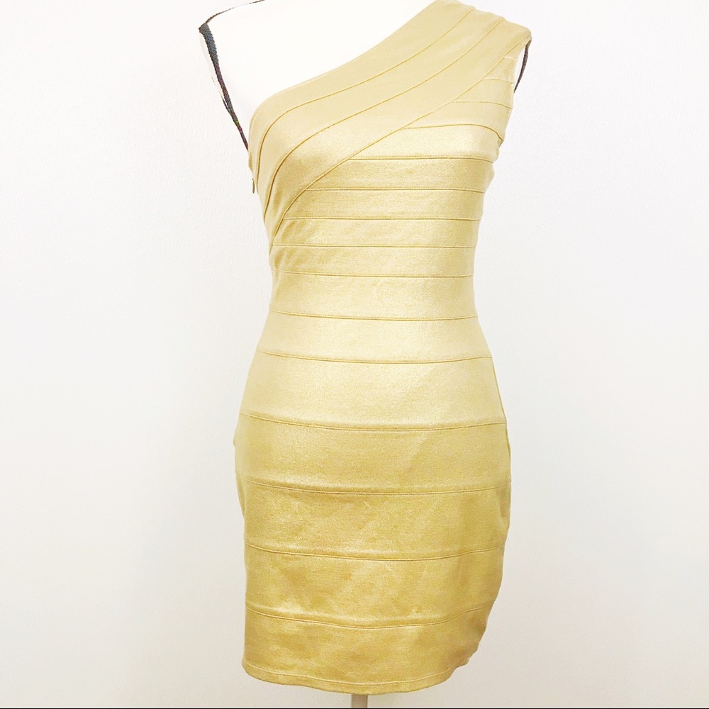 Express Bandage One Shoulder Evening Dress